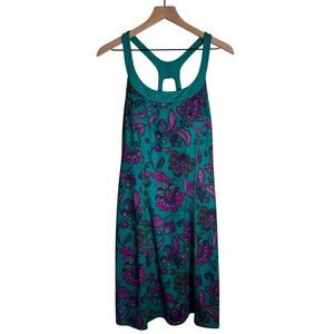 THE NORTH FACE athletic built in bra paisley print racerback dress XL